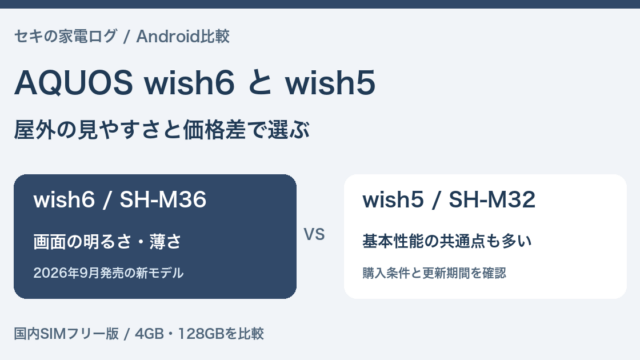 AQUOS wish6とwish5の比較。国内SIMフリー版を画面の明るさ・薄さ・更新期間で選ぶ。